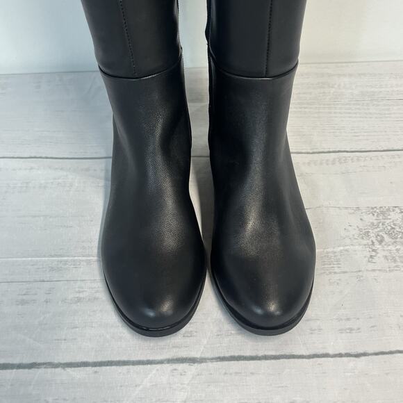 Alfani Step Flex Ludlowe Black Leather Stretch Knee High Riding Boots Size 5.5 M - Picture 6 of 13